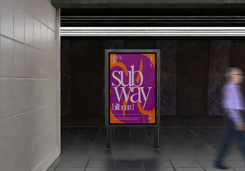 Underground Subway Station Advertising Mockup