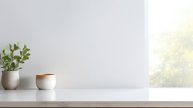 Blank white table top on white wall for display montage product Stock Photo  by ©jes2uphoto 221544308