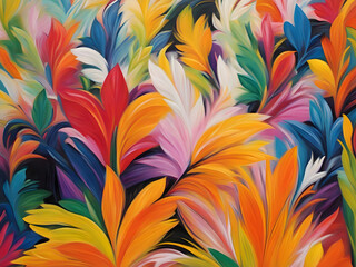 Fototapeta na wymiar Ilustração abstrata e colorida representando o carnaval brasileiro para usar de fundo.