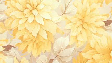 Fototapeta na wymiar yellow delicate flower petals and lines pattern soft color background softcolor