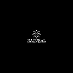 Natural Lotus flower logo icon isolated on dark background