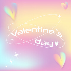 Modern design templates of Valentines day and Love card, banner, poster, cover set. Social media, network. gradients and typography, y2k backgrounds. Pale pink yellow, purple vibrant colors.