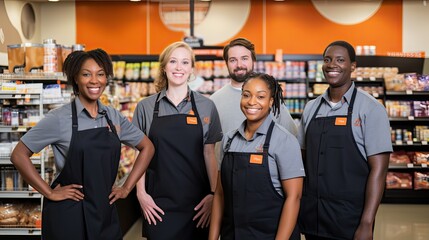 Diverse employees of a store