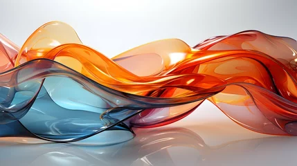 Rolgordijnen simplistic wave 3d fluid colorful background © Hamsyfr