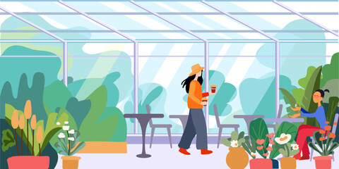 A girl brings coffee to a guy in a wheelchair.