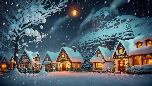 A charming Christmas gingerbread village