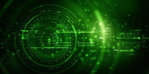 2d illustration Abstract futuristic electronic circuit technology background