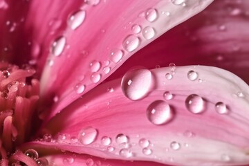 water drops on pink flower petal close-up macro. Gentle pink art floral,wallpaper background 