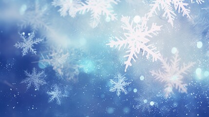 Fototapeta na wymiar Glittering Snowflakes Abstract Background - Winter Sparkle and Christmas Decor