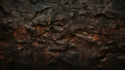 Poster Dark ancient prehistoric soil under the ground texture background wallpaper © Nordiah