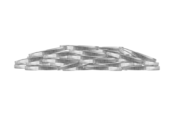 pile of coins isolated from background, business success and investment concept, net profit