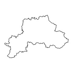 Obraz premium Mogilev region map, administrative division of Belarus.