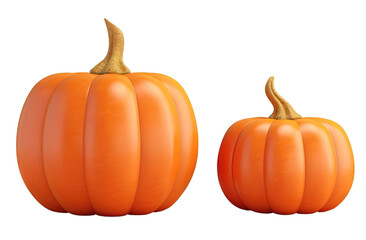 Obraz premium Colorful Pumpkins on podiums, isolated on pastel background, Halloween seasonal holiday competition Thanksgiving concept, PNG, Transparent