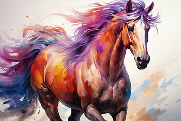 watercolor painting horse