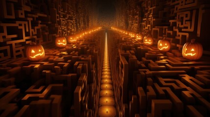 Halloween maze with walls