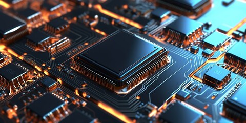 microchip processor background. generative AI
