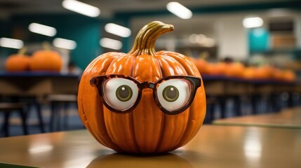 Pumpkin with glasses big eyes