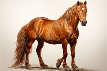 horse on the white background