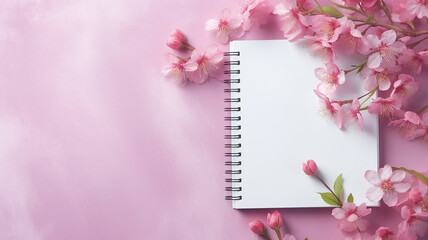 notepad background sakura flowers idea spring.