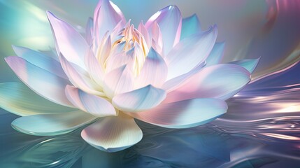  a large white flower floating on top of a body of water.  generative ai