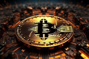 Fototapeta na wymiar Matrix of value Bitcoin, the vital digital currency of the future