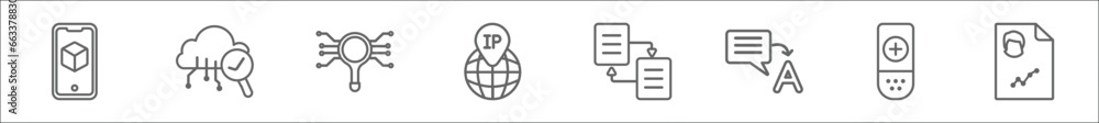 Aufkleber outline set of big data line icons. linear vector icons such as ar, solution, data analysis, ip, syn