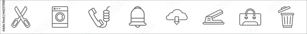 Aufkleber outline set of tools and utensils line icons. linear vector icons such as scissors inverted view, to