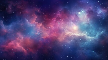 Fototapeta premium Colorful cosmic universe with stunning galaxy, shining stars in space background