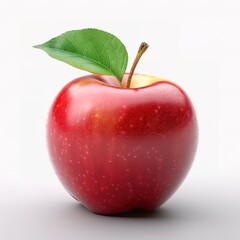 close-up photo of a ripe apple on a white background. Generative AI