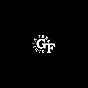 Gluten free letter logo icon isolated on dark background