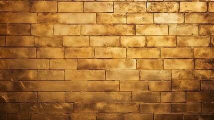 Obraz premium Texture of old golden brick wall. Generation AI