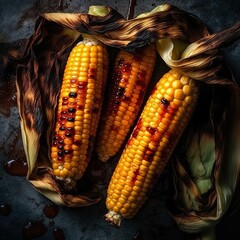 Grillowana kukurydza - obrazy, fototapety, plakaty