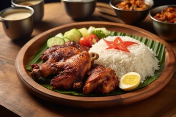 Fototapeta premium Delicious Chicken Dish with Fresh Ingredients on a Plate