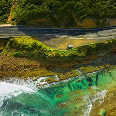Aerial shots along the Great Ocean Road, Australia