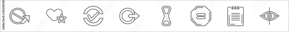 Aufkleber outline set of user interface line icons. linear vector icons such as editor, smiling smile, winking