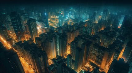 High-flying: Captivating City Nights Embrace Urban Charm and Breathtaking Skies, generative AI