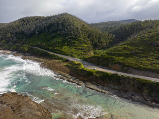Fototapeta na wymiar Aerial shots along the Great Ocean Road, Australia
