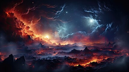 Supernova Explosion. Cosmic Space Background
