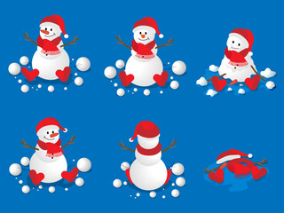 かわいいスノーマンの詰め合わせ