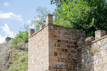 Details from stone fortification of old city of Toledo