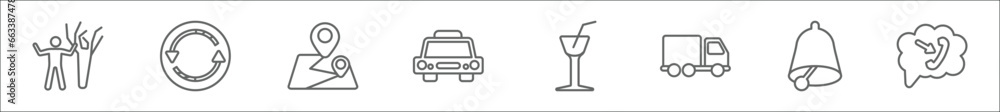 Poster outline set of ultimate glyphicons line icons. linear vector icons such as man and tree, reload arro