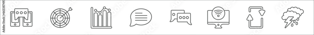 Poster outline set of ultimate glyphicons line icons. linear vector icons such as phone connection, target 