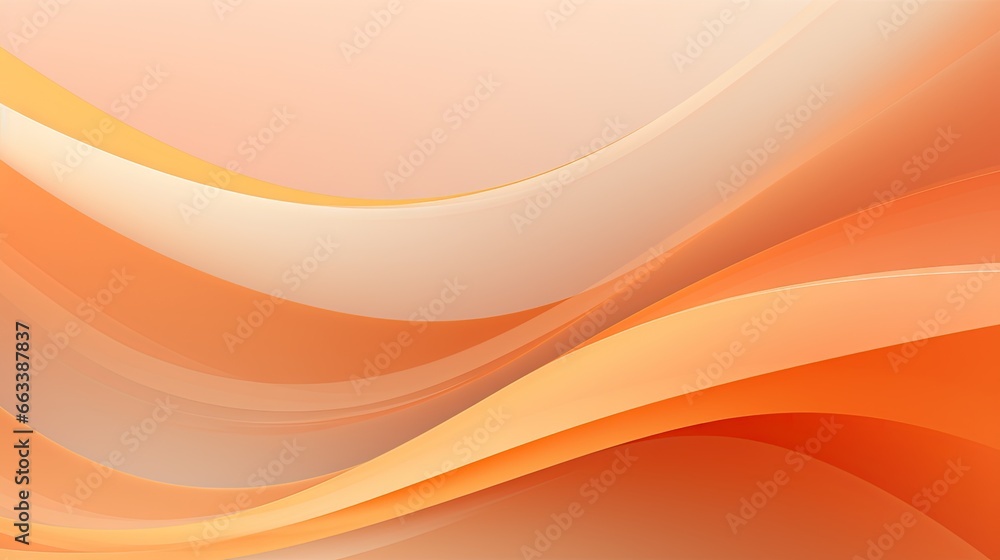 Poster an orange and white abstract background with wavy lines and curves. generative ai