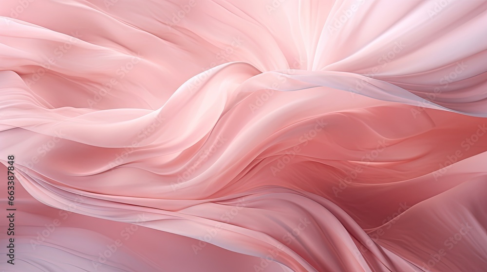 Poster a pink and white abstract background with wavy lines and curves. generative ai