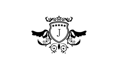 Elegant ornamental logo J