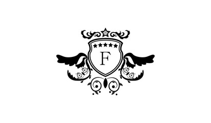 Elegant ornamental logo F