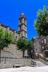 Sartène, Altstadt, Kirche, Sainte-Marie, Granithäuser, Place Porta, Altstadthäuser, Korsika,...