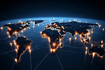Technology meets the world with a global network connection backdrop