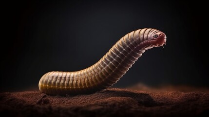 caterpillar on a black background 