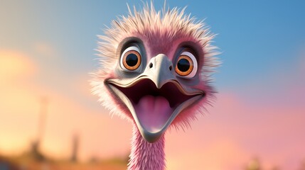 portrait of an ostrich   - obrazy, fototapety, plakaty